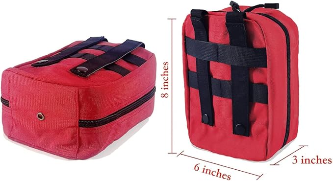 EMT Pouch MOLLE Ifak Pouch Tactical MOLLE Medical First Aid Kit Utility Pouch Carlebben (with Medical Supplies Red)