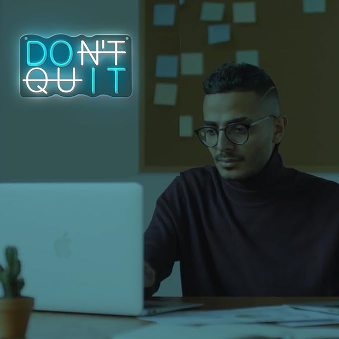 Do It Don't Quit Neon Sign USB Powered with Dimmable Switch for Wall Background Decor Room Decoration Inspirational Wall Art Office Bar Gym Parties Events Birthday Party 16.5x9 in
