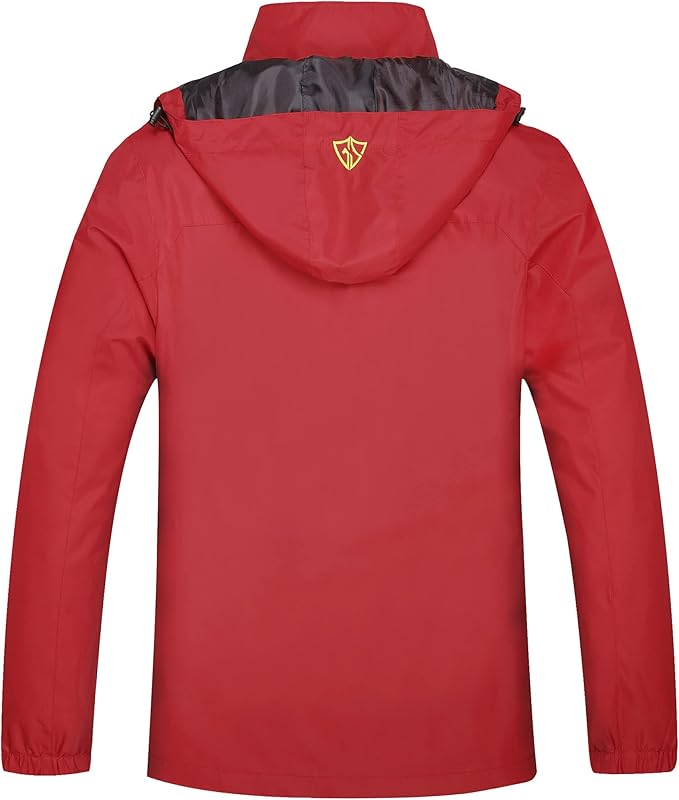 GIISAM Mens Windproof Jacket Waterproof Lightweight Mountain Sport Jacket for Men Hooded Windbreaker Raincoat