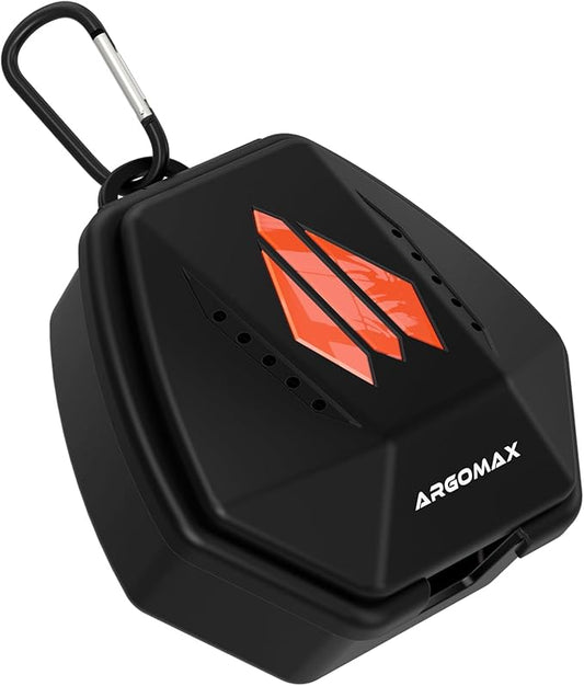 ARGOMAX Sports Lip Guard Case with Clip, Specializing Storage of Mouthguards with Lip Protection. Compatible with Various Brands of Football Lip Guard, Black+Orange.