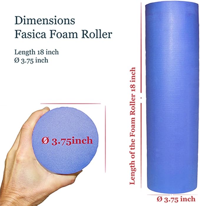 Foam Roller Back Leg Muscle Pain - Small Size Medium Density EVA Muscle Recovery Roll Ø3.75"x18" for Physical Therapy, Helps as Spine Cracker Stretcher
