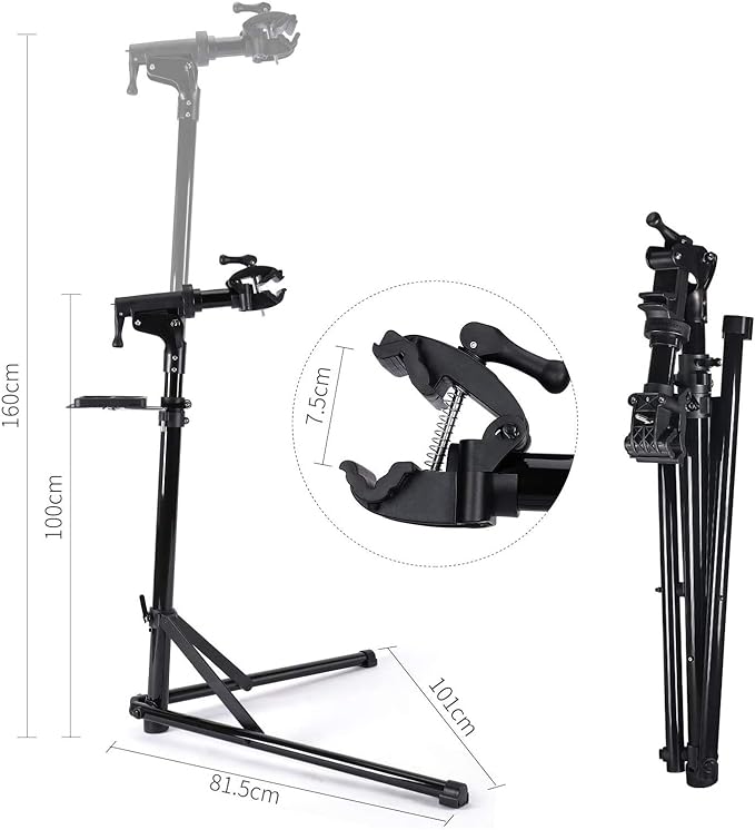 CXWXC Bike Repair Stand -Shop Home Bicycle Mechanic Maintenance Rack- Bike Workstands for Mountain Bike and Road Bike (D:Black Blue)