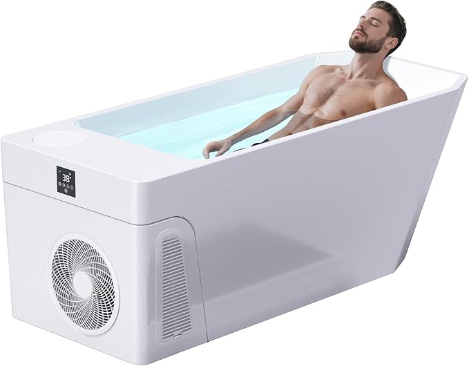 Deeptime Smart Cold Plunge Tub,Ice Bath with Built-In Chiller(Down to 38F),Smartphone Control,Whisper-Quiet,Spacious Design for Full-Body Recovery & Cold Therapy,White