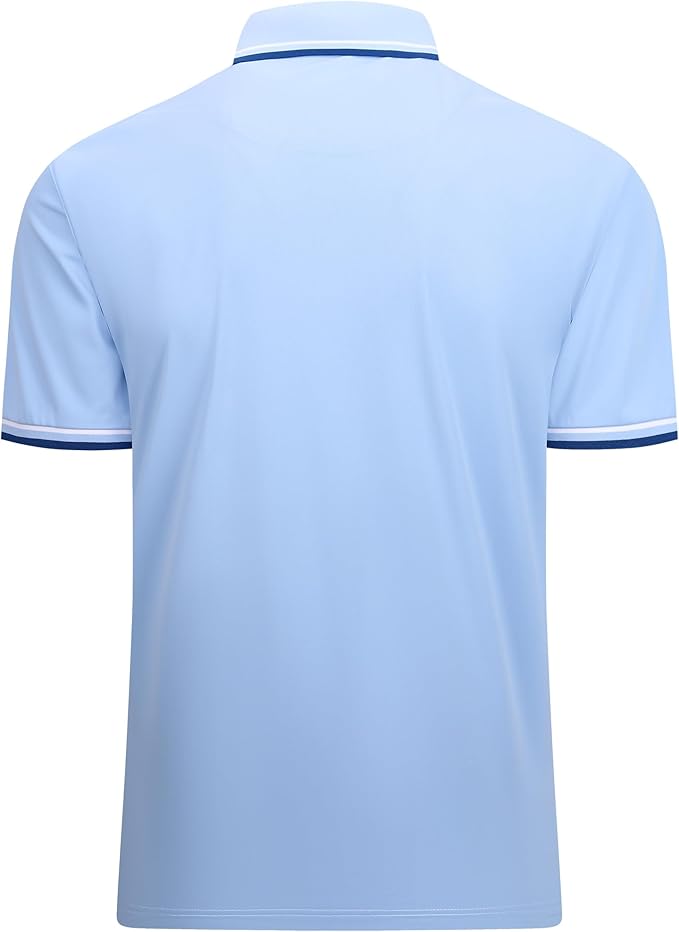 Esabel.C Jacquard Golf Shirts for Men Moisture Wicking Short Sleeve Performance Dry Fit Active Mens Polo Shirts