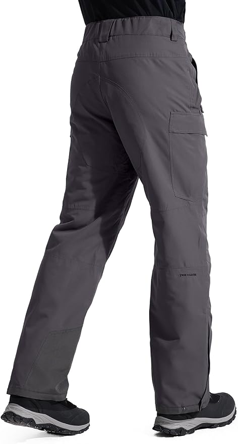 FREE SOLDIER Men's Waterproof Snow Insulated Pants Winter Skiing Snowboarding Pants with Zipper Pockets