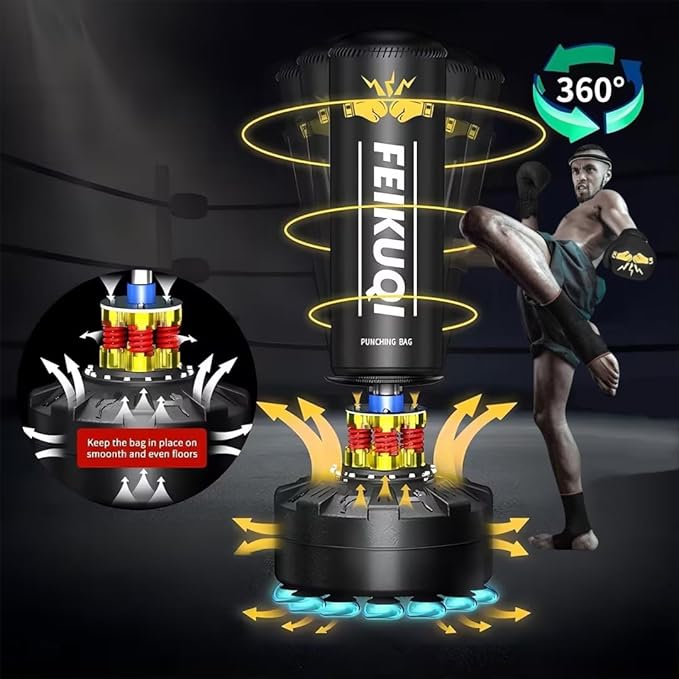 Freestanding Punching Bag for Adults,70'' Boxing Bag with Stand Kicking Bag Heavy Bag with Boxing Gloves，Suitable for Boxing and Kickboxing for Home Office Gym，Gift for Boys and Girls