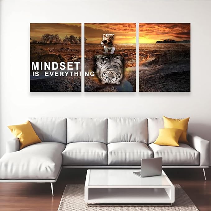 Inspirational Entrepreneur Quotes Office Wall Decor - 3 Pieces Wall Art for Living Room & Bedroom (36" W x 16''H)