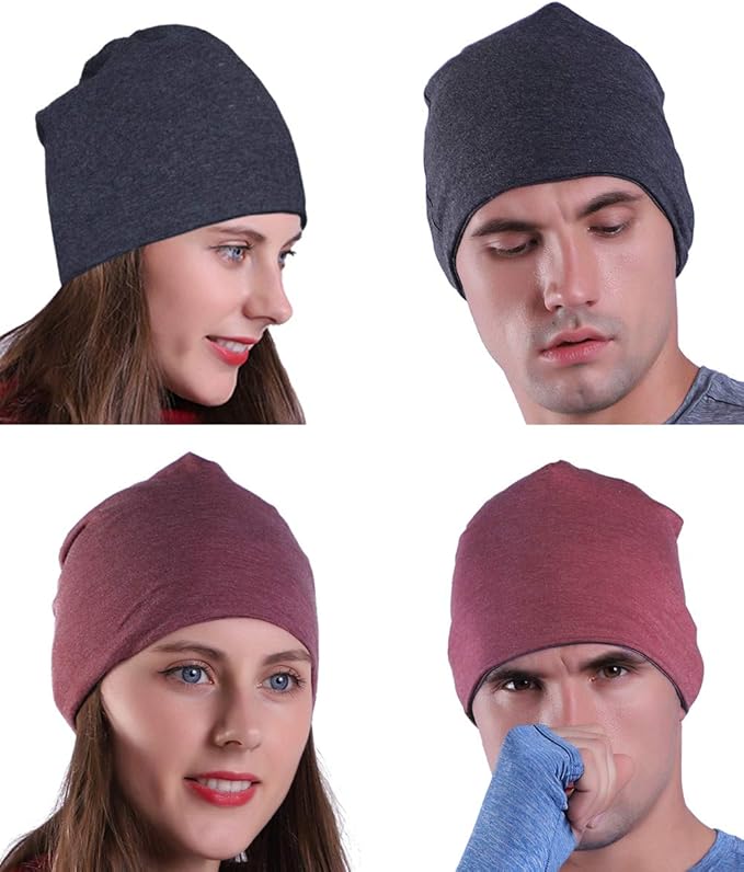 9" Multifunctional Lightweight Beanies Hats Snug Fitting, Running Skull Cap Helmet Liner Sleep Caps