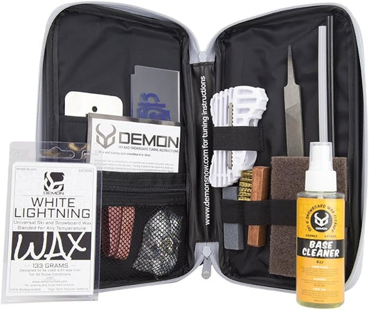 Demon Mechanic Ski & Snowboard Tuning Kit with Universal Wax & Base Cleaner