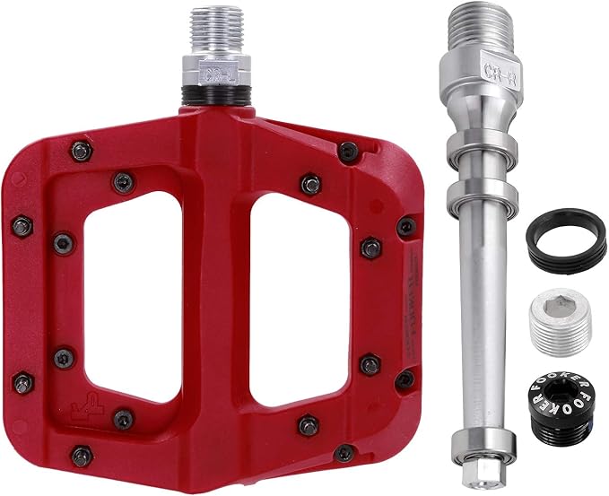 FOOKER MTB Pedals Mountain Bike Pedals 3 Bearing Non-Slip Lightweight Nylon Fiber Bicycle Platform Pedals for BMX MTB 9/16"