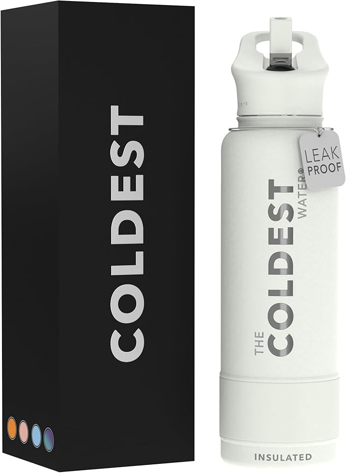 Coldest Insulated Water Bottle with Straw Lid - Stainless Steel Metal Insulated Bottle for Men & Women (Margarita, 40 oz)