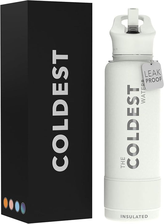 Coldest Insulated Water Bottle with Straw Lid - Stainless Steel Metal Insulated Bottle for Men & Women (Margarita, 40 oz)