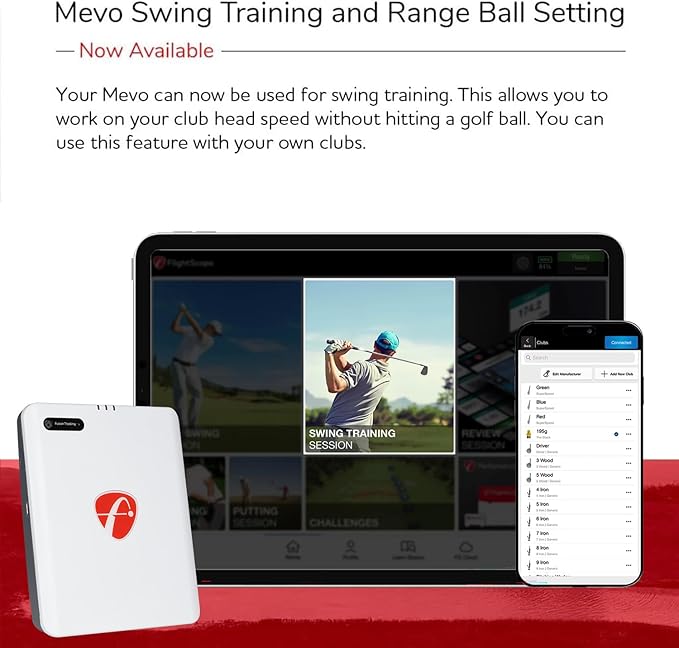 FlightScope Mevo Gen2 Portable Golf Launch Monitor and Simulator with 18 Swing Data Parameters, Front Facing Camera, 8 E6 Simulation Courses with GPS Overview and Shot Tracer | Indoor and Outdoor