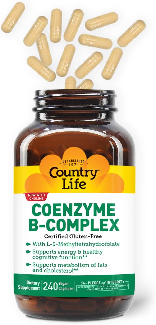 Country Life, Coenzyme B-Complex Vitamin, Support Energy and Metabolism, Daily Supplement, 240 ct