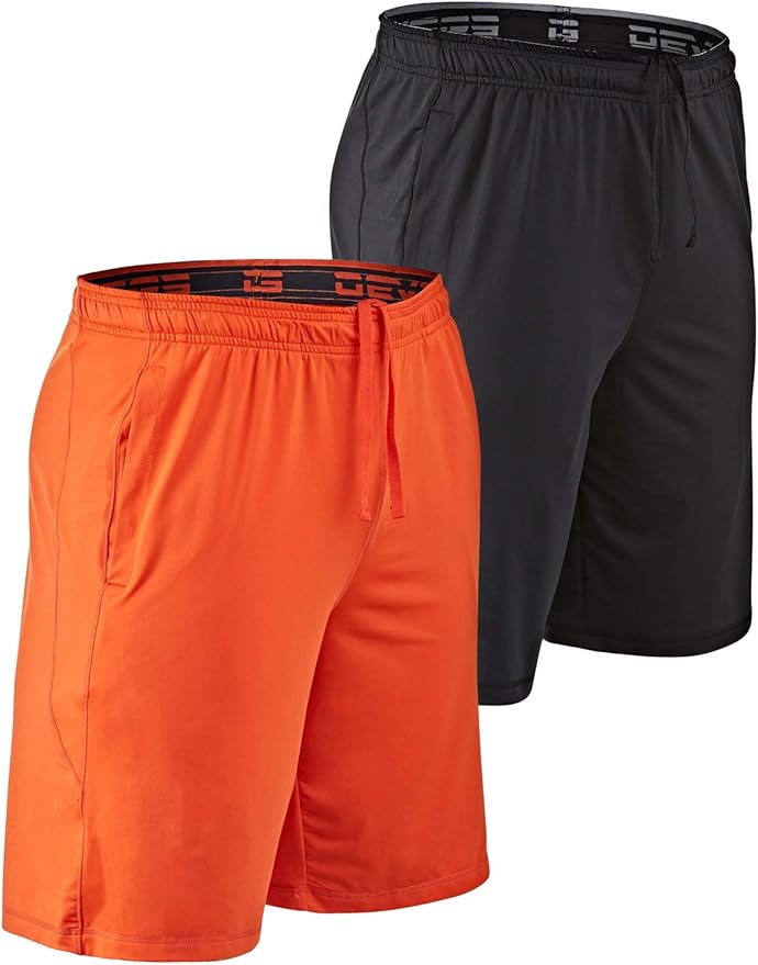 DEVOPS Men's 2-Pack Loose-Fit 10" Workout Gym Shorts with Pockets