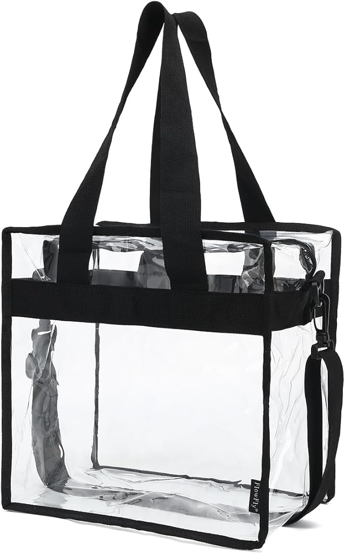 FlowFly Insulated Lunch Cooler Bag - Tote Bag Organizer for Women/Men, Clear#Black