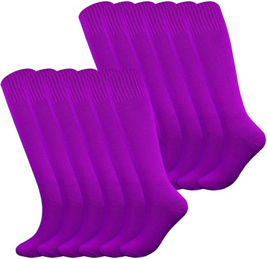 Fitliva Knee High Long Sports Socks Unisex Multicolor 3/6/12 Pairs