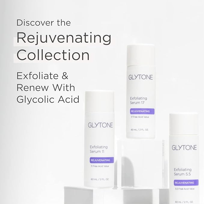 Glycolic Acid Exfoliating Serum 5.5% PFAV | Face & Body Exfoliator for All Skin | Reduces Fine Lines, Wrinkles, Dark Spots & Pore | Non-Comedogenic, Fragrance-Free | AHA Facial exfoliator | 2 Fl oz