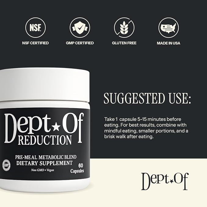 Dept. Of Reduction – White Mulberry Leaf & Cinnamon – Supports Healthy Carbohydrate Metabolism, Digestive Balance & Post-Meal Energy – 60 Vegan Capsules - Department of