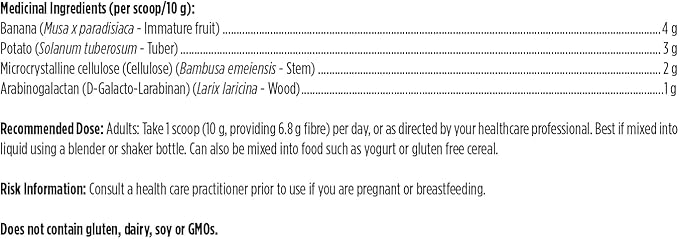 Designs for Health PaleoFiber RS - Fiber Supplement Powder with Resistant Starch - Organic Green Banana Flour + Organic Potato Starch Powder, Non-GMO + Unflavored (30 Servings / 300g)