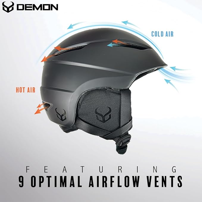 Demon United Snowboard and Ski Helmet with MIPS - Adult - Matte Black/Matte White - PC Shell & Inmold EPS Foam- Twist Dial Fit System - Audio Ready Earpads