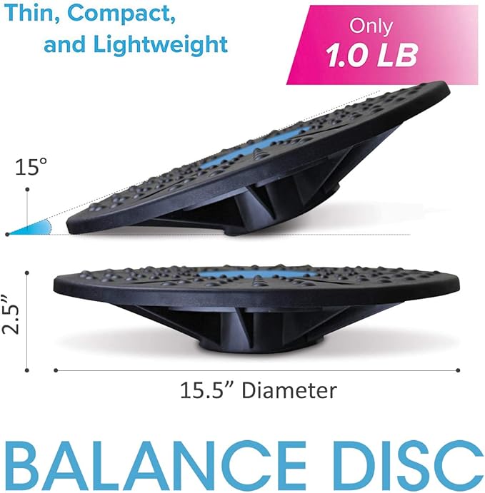 Daiwa Felicity Balance Board Disc Wobble Board Physical Therapy Equipment Core Trainer Lightweight Only 1 pound and Holds Up to 300 Pounds