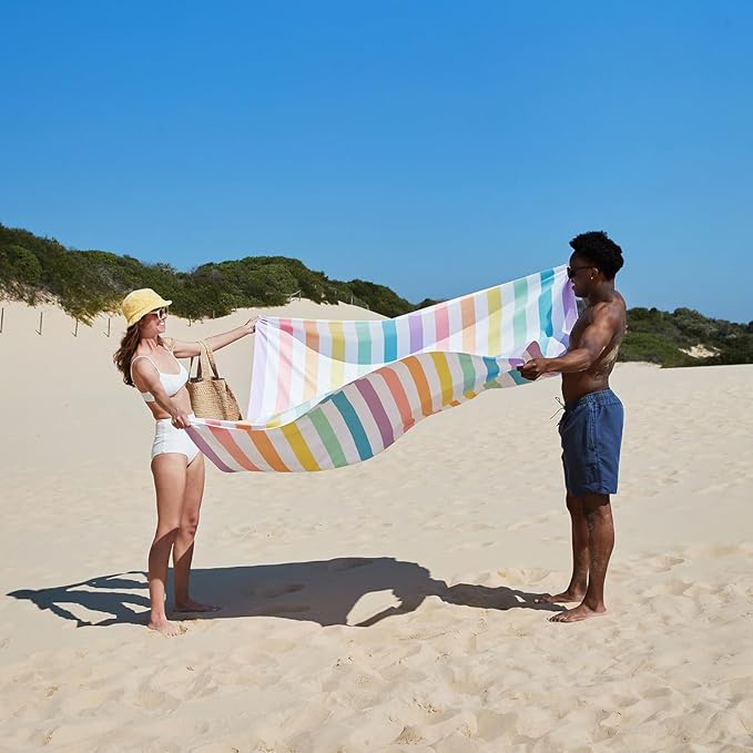 Dock & Bay Quick Drying Towel - for Sports & Gym - Compact, Lightweight - 100% Recycled - Includes Bag - Summer - Unicorn Waves, Double Extra Large (180x200cm, 70x78)