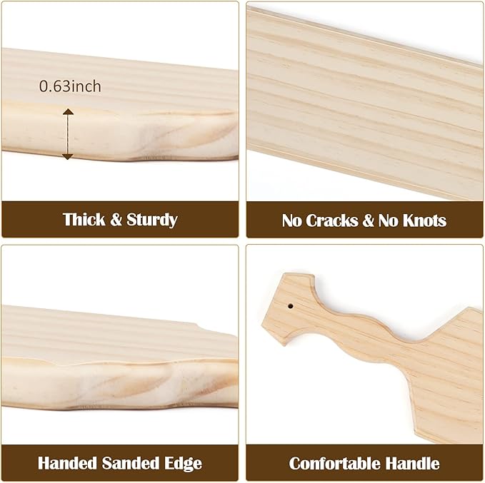BATTIFE 18Inch Sorority and Fraternity Paddles 2Pack, Unfinished Pine Wood Paddle for Greek, Frat Solid Wooden Paddle