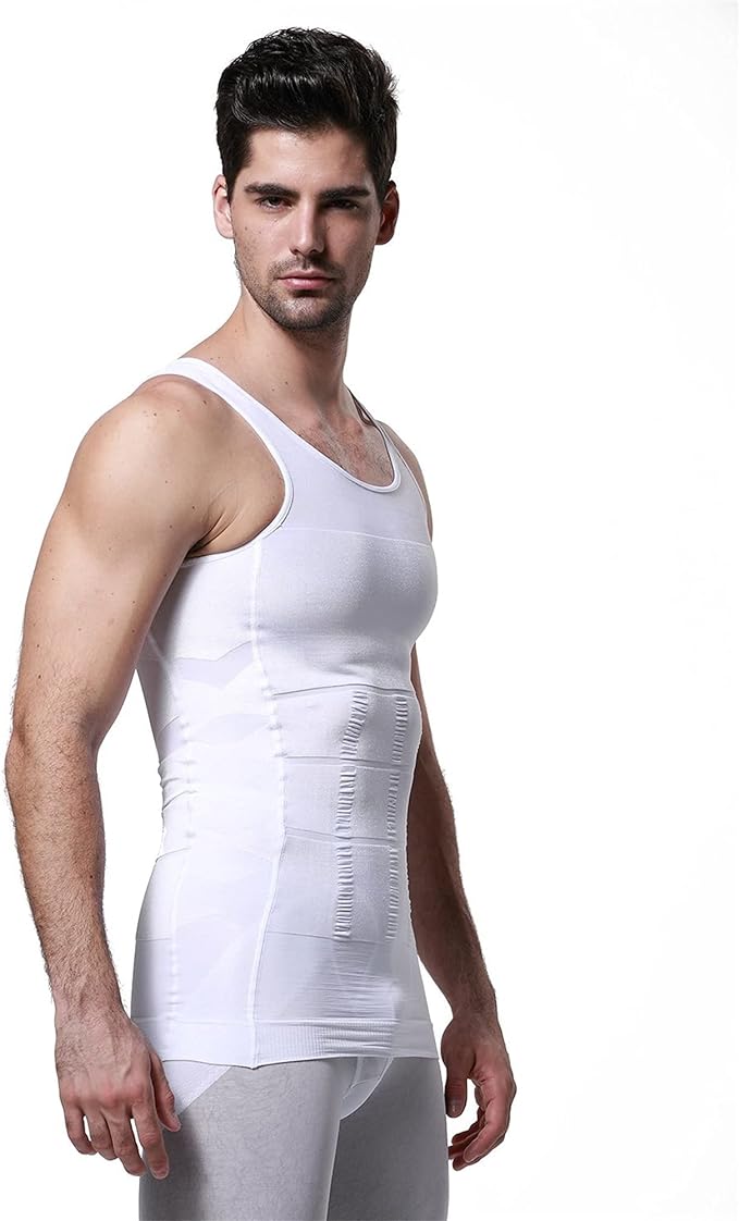 GKVK Mens Slimming Body Shaper Vest Shirt Abs Abdomen Slim