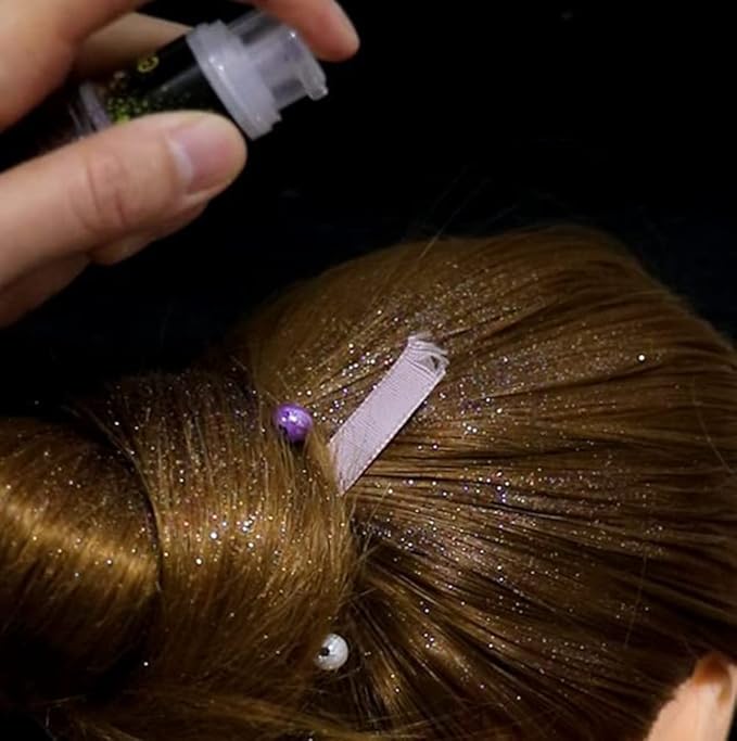 Go Ho Hair and Body Glitter Spray,Bronzer Glitter Spray Dry Powder Makeup for Clothes,Festival Loose Sparkle Powder,Holographic Ultra Fine Resin Glitters for Crafts,10g