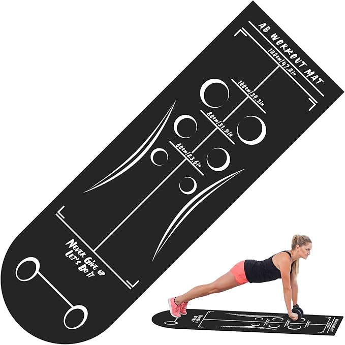 Abdominal Exercise Mat Ab Workout Mat Rubber Non-Slip Abdominal Exercise Mat Ab Roller Mat 71”X 23.6” Heavy Ab Training Mat AB Workout Must Have for Fitness Gym
