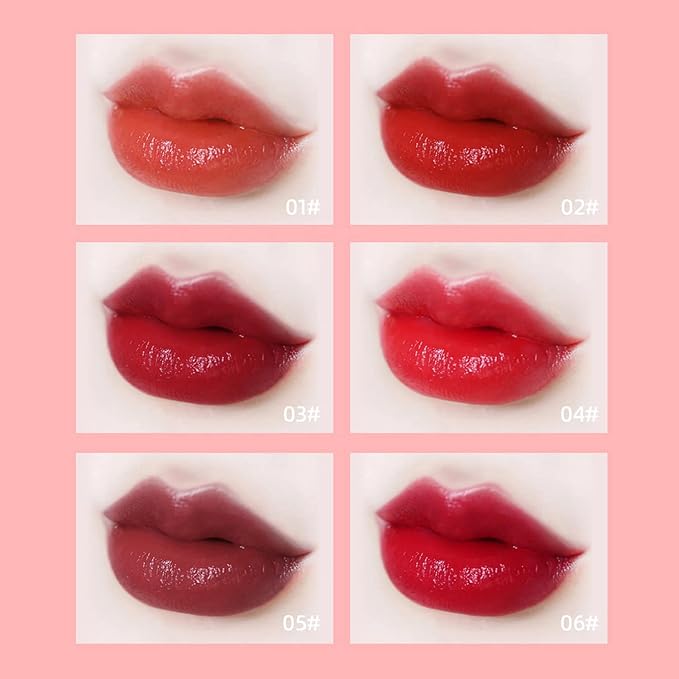 Eakroo 6 Colors Lip Tint Stain Mini Liquid Lipstick, Korean Lip Gloss Moisturizing Natural, Multi-Use Lip and Cheek Tint, Non-Stick Cup, Lightweight, High Pigment, Long-Lasting, Vivid Color