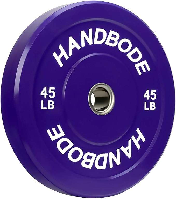 Colored Bumper Weight Plates Olympic Weight Plate Set 2-Inch, 10/15/20/25/35/45/55 lb Barbell Weight Plates Set for Home Gym, Rubber Strength Training Weights Plates for Weight Lifting