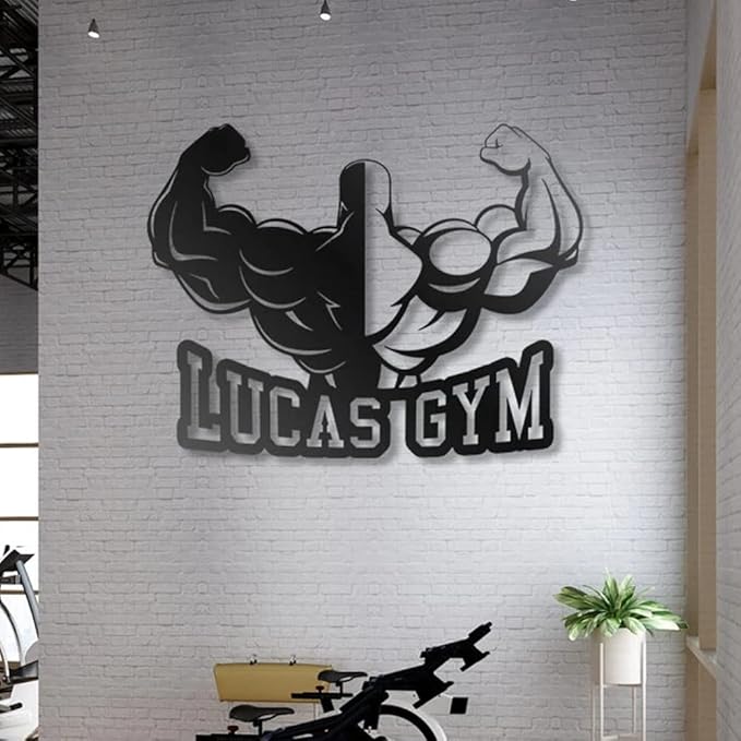 Custom Gym Metal Wall Art, Personalized Gym Name Sign Decoration For Room, Gym Metal Wall Home Decor, Personalzed Fatherd Day Gym For Room, Gym Lover, Workout motivational wall decor, Gifts for men, husband, dad, papa, grandpa
