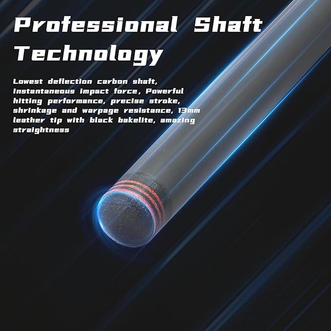 CROWN ME Carbon Fiber Break Pool Cue Stick 20OZ Weight, 13mm Tip Break Carbon Fiber cue, 58" Cue Stick