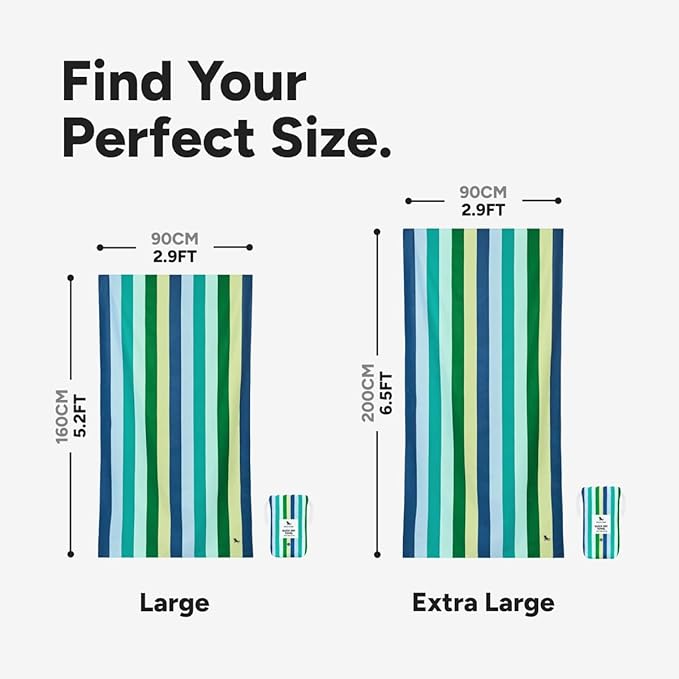 Dock & Bay Kid's Towel - for Beach Use - Quick Dry, Sand Free - Compact, Lightweight - 100% Recycled - Includes Bag - Summer - Cool Lagoon, Large (160x90cm, 63x35)
