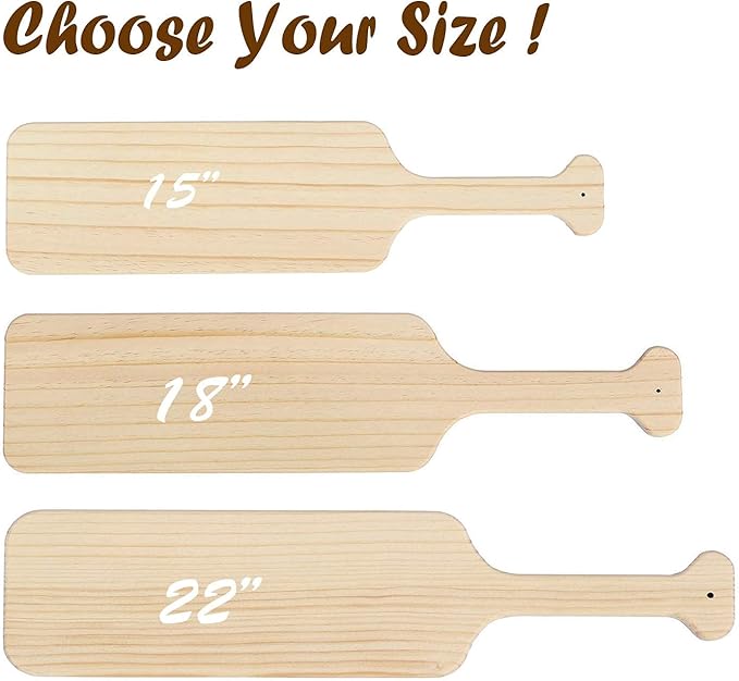 BATTIFE 22inch Greek Sorority Paddle - Unfinished Pine Wooden Frat Paddle, Fraternity Wood Paddles for Arts Crafts