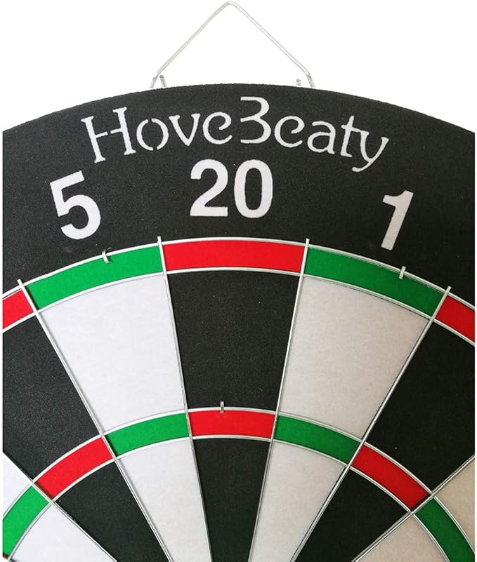 Dart Board, Dart Game Set with 6 Metal Darts and Double-Sided Flocking Dartboard (18 Inches)