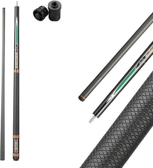 CROWN ME Carbon Fiber Pool Cue Stick, 12.5mm Tip Soft Grip Billiard Carbon Fiber cue, Weight 20OZ Cue Stick, 58" Pool Table Sticks
