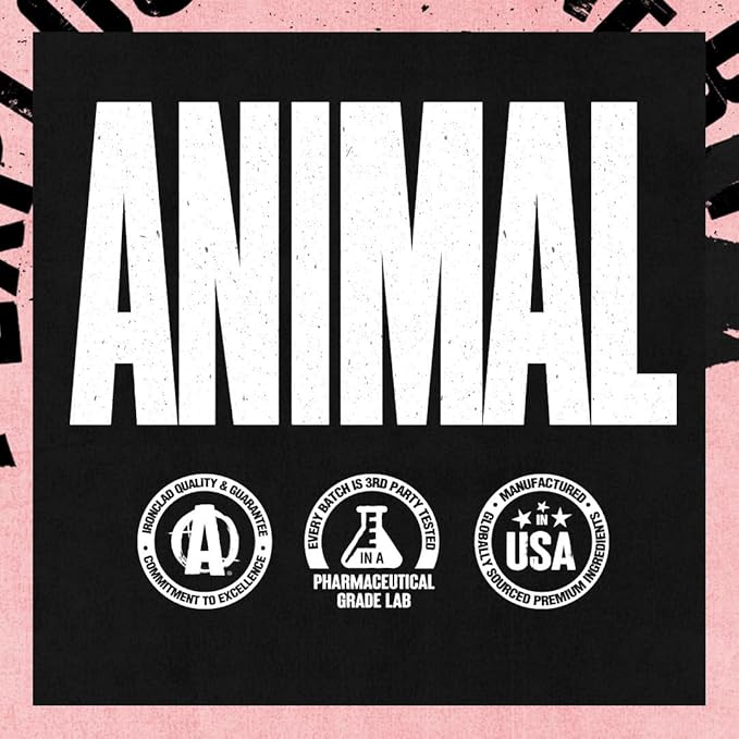 Animal 100% Whey Protein Powder – Whey Blend for Pre or Post Workout, Recovery, Anytime Low Sugar Protein Boost Meal Replacement with BCAA Branched Chain Amino Acids – New Flavor, Strawberry, 4 lb