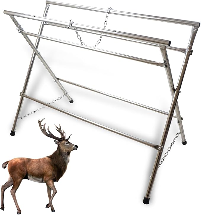 Deer Game Hunting Hoist Processing Rack Stand, Skinning Station Equipment Hide Tools for Hog Goat Sheep Boar Animal Field Dressing Cleaning Butchering