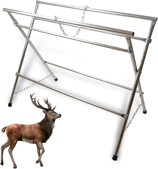 Deer Game Hunting Hoist Processing Rack Stand, Skinning Station Equipment Hide Tools for Hog Goat Sheep Boar Animal Field Dressing Cleaning Butchering