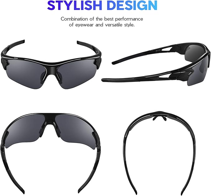 BEACOOL Polarized Sports Sunglasses for Men Women Youth Baseball Fishing Cycling Running Golf Motorcycle Tac Glasses UV400