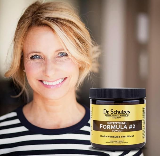 Dr. Schulze's Intestinal Formula #2 (8 Ounces) and Intestinal Formula #1 Capsules (90 Capsules) - Organic Herbal Supplements