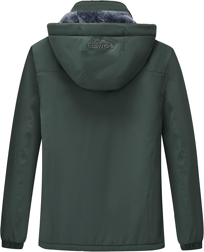 ELLSWOS Men's Waterproof Ski Jacket Winter Snow Coat Warm Hooded Raincoat Windproof Windbreakers