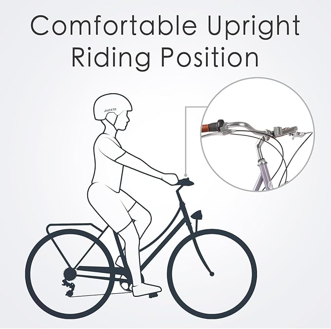 AVASTA Astrid Vela Hybrid Bike for Adult Women Female Lightweight Step Through 26 Inch High Tensile Steel Frame City Commuter Comfort Lady Bicycle, 6-Speed, Multiple Colors