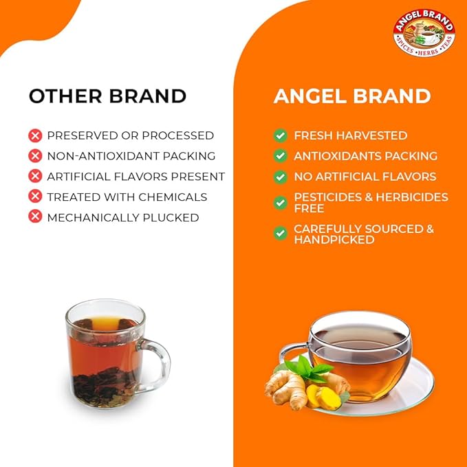 Angel Brand Ginger Tea Bags 25 – Ginger Root Tea for, Digestion & Immune Support