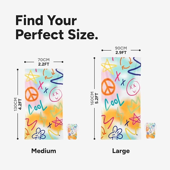 Dock & Bay Quick Drying Towel - for Sports & Gym - Compact, Lightweight - 100% Recycled - Includes Bag - Sand to Streets, Medium (130x70cm, 51x27)