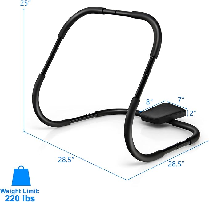 GYMAX Ab Cruncher, Abdominal Trainer Sit up Assistant Roller with Padded Headrest, Fitness Exercise Training Machine for Core Muscle, Home Gym Portable Ab Mat Trainer (Black)