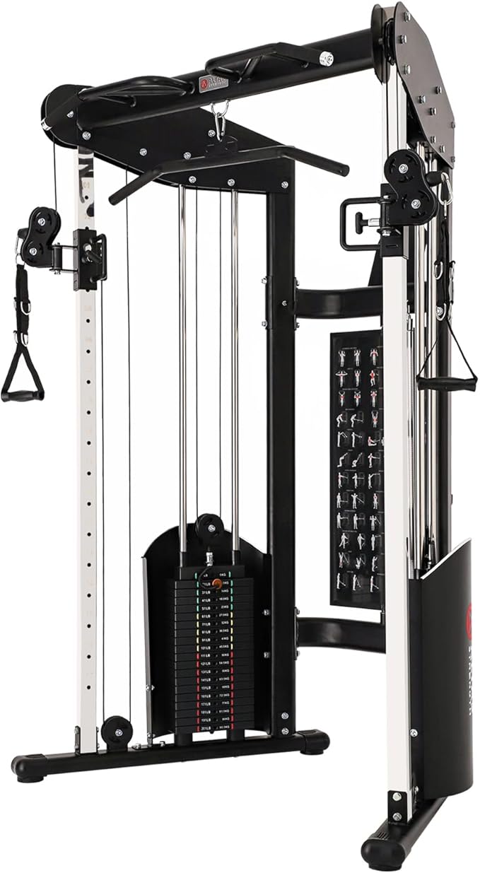 Altas Strength 3073 Home Gym Equipment with 1000 lbs Weight Capacity, 2000 lbs Cables, Strength Training Cable Machine Includes Accessories Light Commercial Fitness Versatile Workouts Easy Assembly